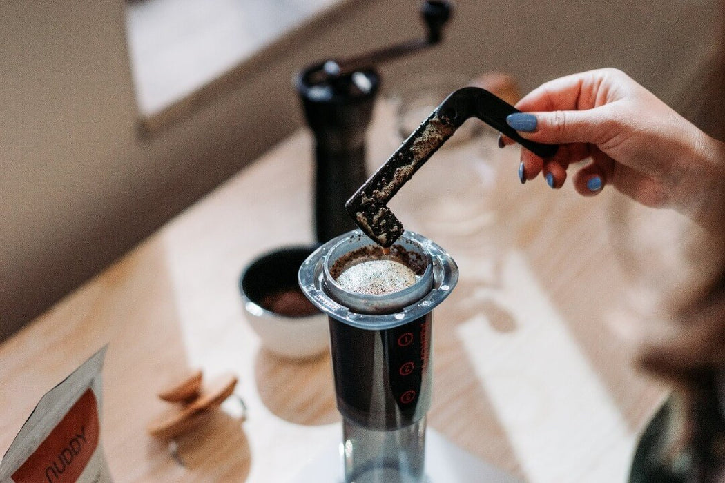 Stirring coffee 